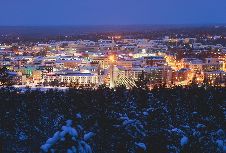 City skyline at nighttime