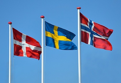 Flags of Norway, Denmark and Sweden