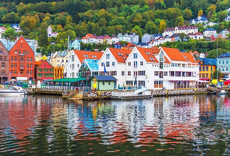 Bergen city on water