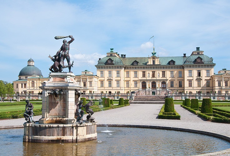 Large building and fountain