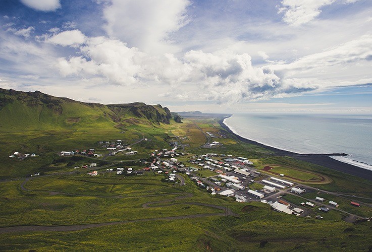 Small village overlooking water