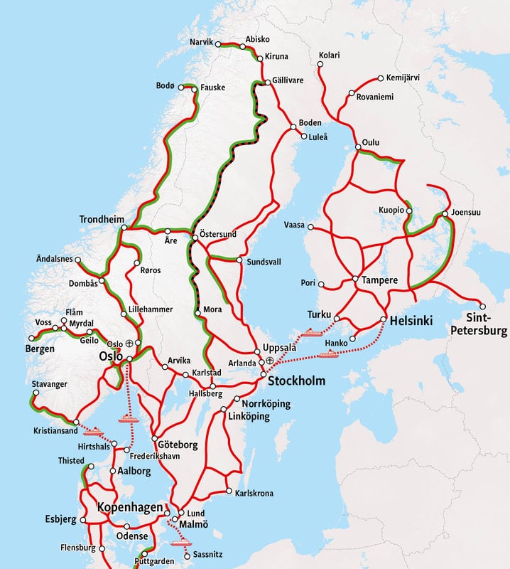 travel around scandinavia by train