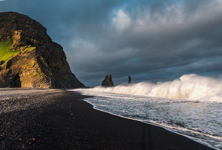 Black sand beach