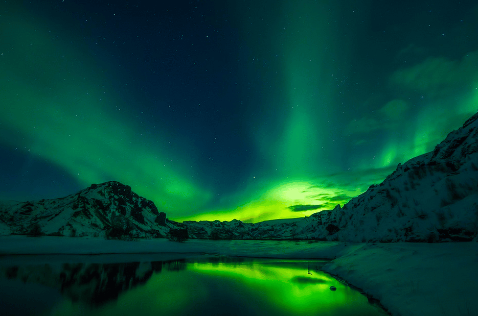 Aurora Borealis display in Iceland