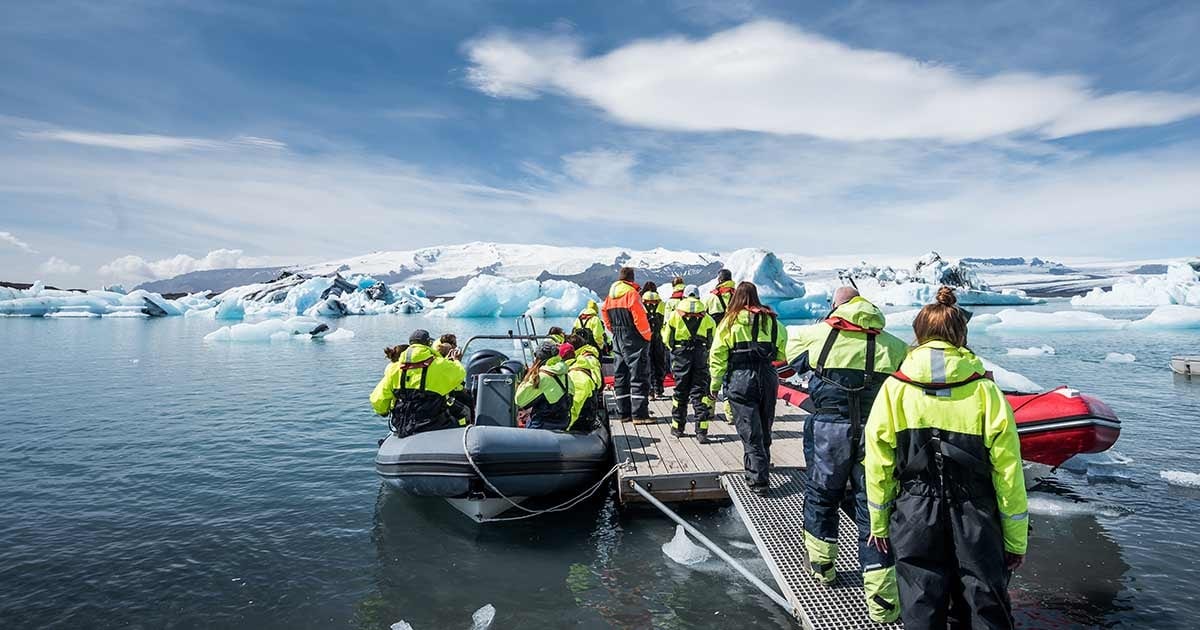 zodiac boat ride by the glacier lagoon