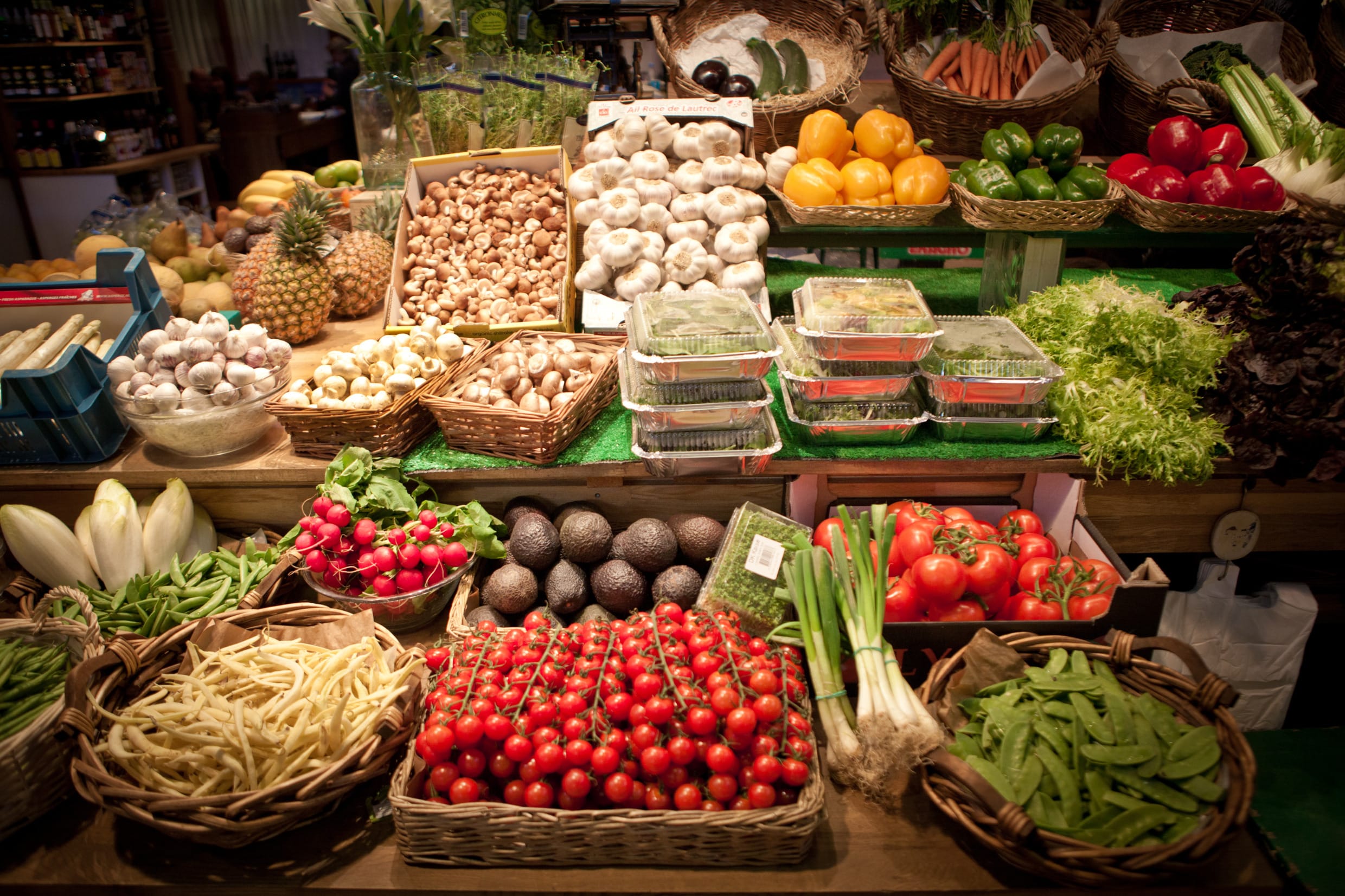 Fresh Produce at a Market Hall in Sweden.