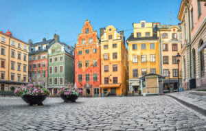 colorful houses on stortorget square in stockholm